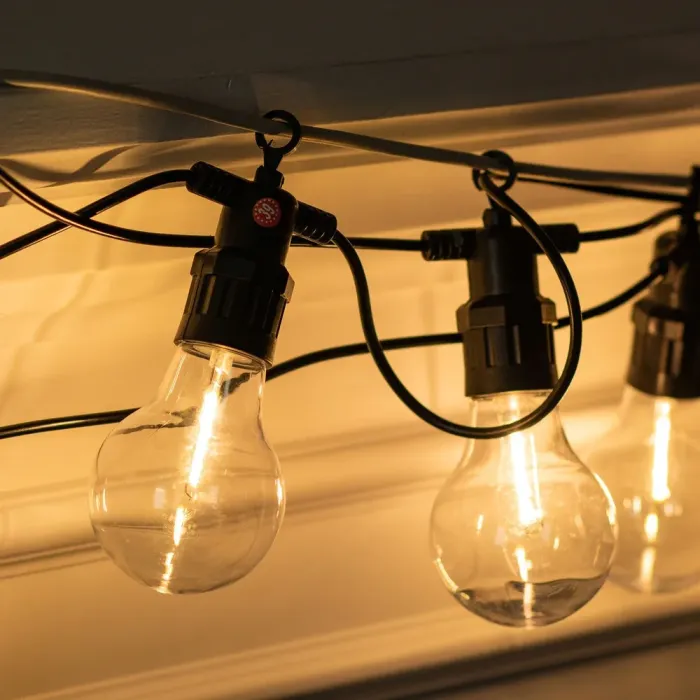 Ретро гірлянда вулична 10 LED лампочок 5 метрів жовта (A60Y) - зображення 9