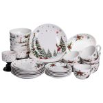 Різдвяний столовий сервіз новорічний 32 предмети на 6 персон порцеляновий SG-32 (SG-32)