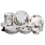 Різдвяний столовий сервіз новорічний 32 предмети на 6 персон порцеляновий SG-32 (SG-32)