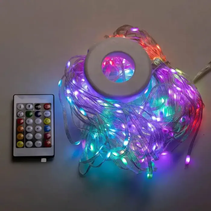 Гірлянда з кільцем на ялинку 2 метри Smart 200 led керування телефоном та пульт USB прозорий провід кольорова (1733042W) - зображення 9