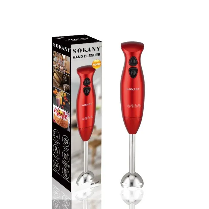 Ручной погружной блендер 600 Вт портативный многофункциональный электрический Красный (SM-5011) - изображение 2