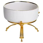 Салатник порцеляновий на металевій підставці Ø16 (см) тарілка для салату салатниця Золото LB-1568G (LB-1568G)