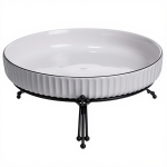 Фруктовниця порцелянова на металевій підставці 22.5 см Чорний LB-1571B (LB-1571B)