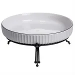 Фруктовниця порцелянова на металевій підставці 22.5 см Чорний LB-1571B (LB-1571B)