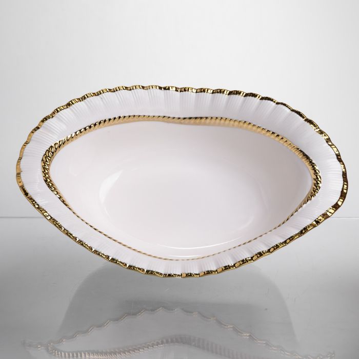 Салатниця порцелянова Sofia Gold 31 см Yiwu AP-23-1 (AP-23-1) - зображення 5