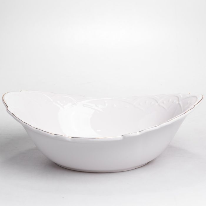 Салатниця овальна порцелянова Pearl 31,5*22*10 см Yiwu HP-HK-C33 (HP-HK-C33) - изображение 1