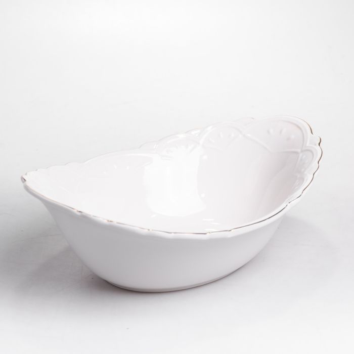 Салатниця овальна порцелянова Pearl 31,5*22*10 см Yiwu HP-HK-C33 (HP-HK-C33) - изображение 3