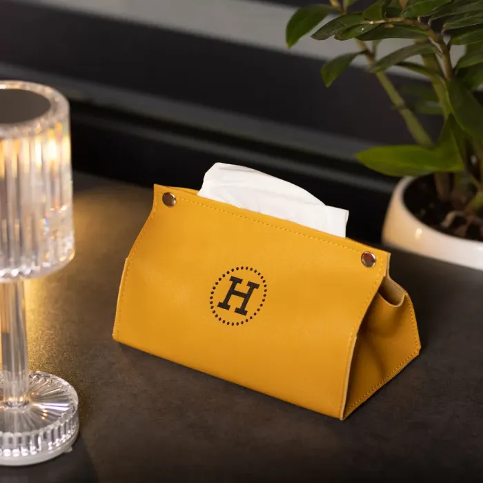 Салфетка автомобильная из эко кожи 207.511.5 см органайзер для салфеток, Желтый (HP-3-213Y) - изображение 5