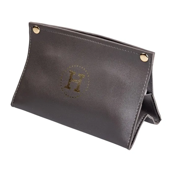 Серветниця автомобільна з еко шкіри 20х7.5х11.5 см органайзер для серветок, Сірий (HP-3-213G) - зображення 4