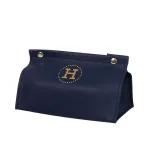 Серветниця автомобільна з еко шкіри 20х7.5х11.5 см органайзер для серветок, Синій (HP-3-213BL)