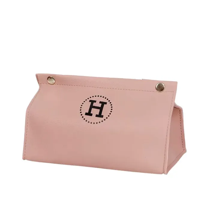 Серветниця з еко шкіри 20×7.5×11.5 см для серветок на кнопках Рожевий HP-3-213P (HP-3-213P) - изображение 1