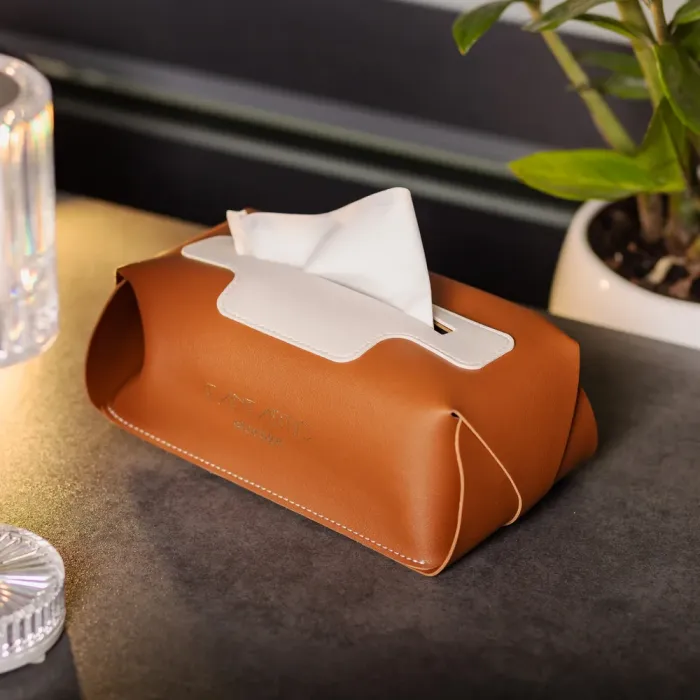 Салфетка автомобильная 21х12х8 см контейнер для салфеток, Коричневый (HP-3-210BR) - изображение 5