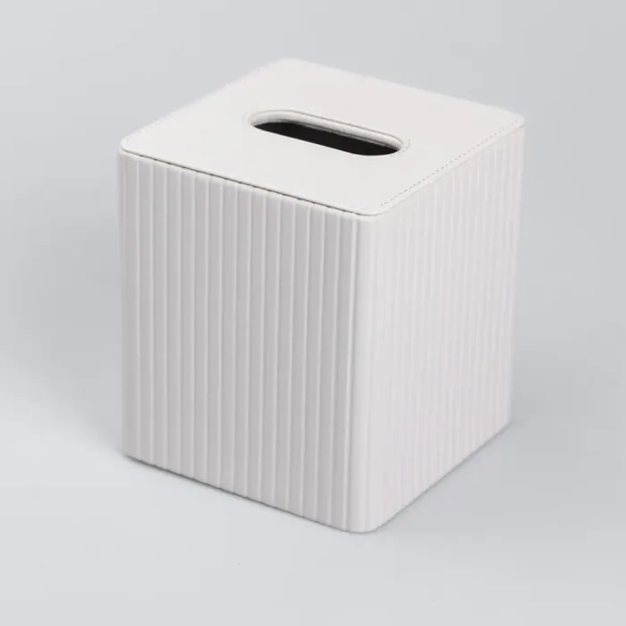 Серветниця з екошкіри квадратна 13х13х14.5 см органайзер для серветок на стіл, Бежевий (HP-3-201BE) - зображення 2