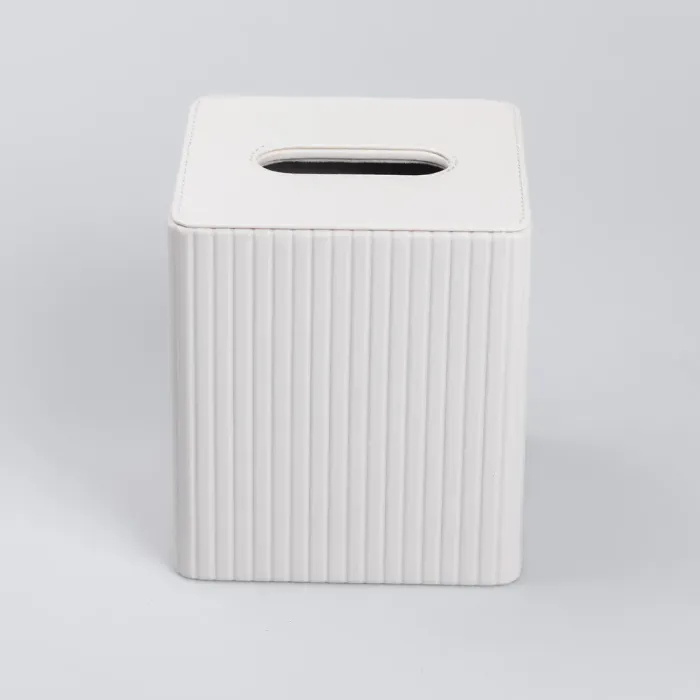 Серветниця з екошкіри квадратна 13х13х14.5 см органайзер для серветок на стіл, Бежевий (HP-3-201BE) - зображення 4