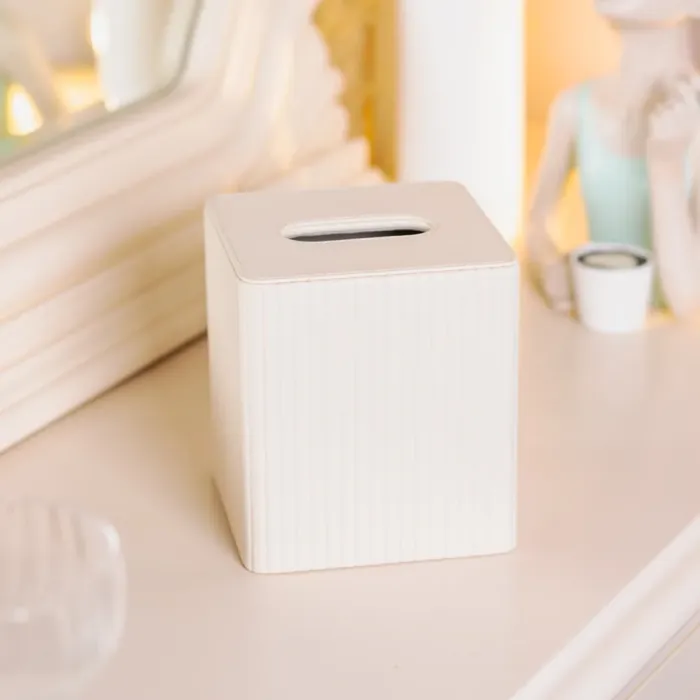 Серветниця з екошкіри квадратна 13х13х14.5 см органайзер для серветок на стіл, Бежевий (HP-3-201BE) - зображення 5