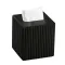 Салфетка из экокожи квадратная 13х13х14.5 см органайзер для салфеток на стол, Черный (HP-3-201B)