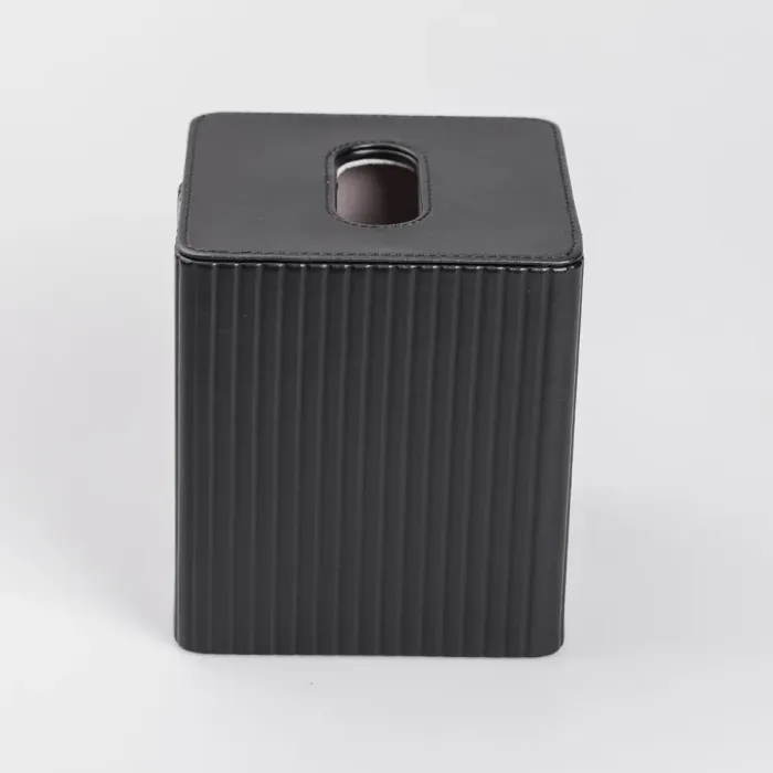 Салфетка из экокожи квадратная 13х13х14.5 см органайзер для салфеток на стол, Черный (HP-3-201B) - изображение 5