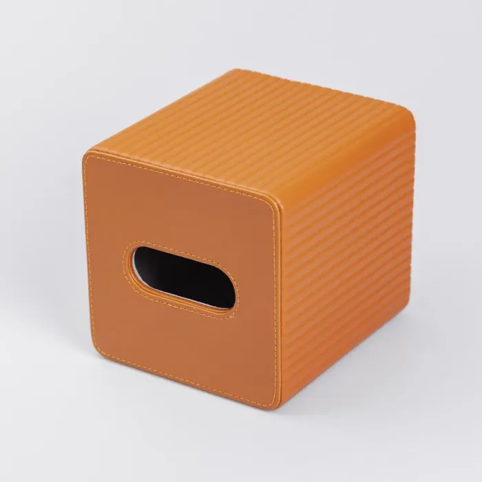 Салфетка из экокожи квадратная 13х13х14.5 см органайзер для салфеток на стол, Коричневый (HP-3-201BR) - изображение 3
