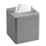 Серветниця з екошкіри квадратна 13х13х14.5 см органайзер для серветок на стіл, Сірий (HP-3-201G)