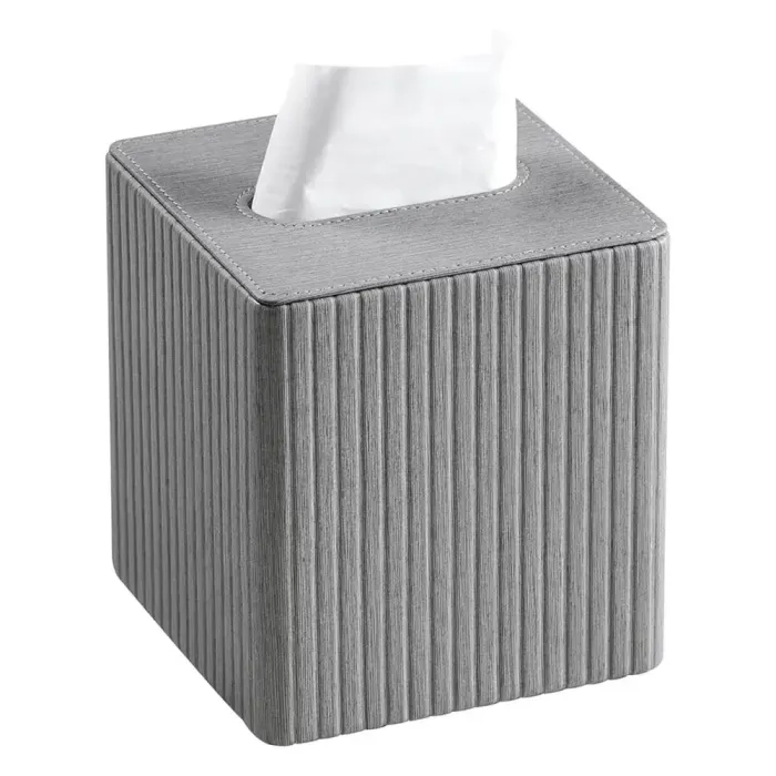 Салфетка из экокожи квадратная 13х13х14.5 см органайзер для салфеток на стол, Серый (HP-3-201G) - изображение 1