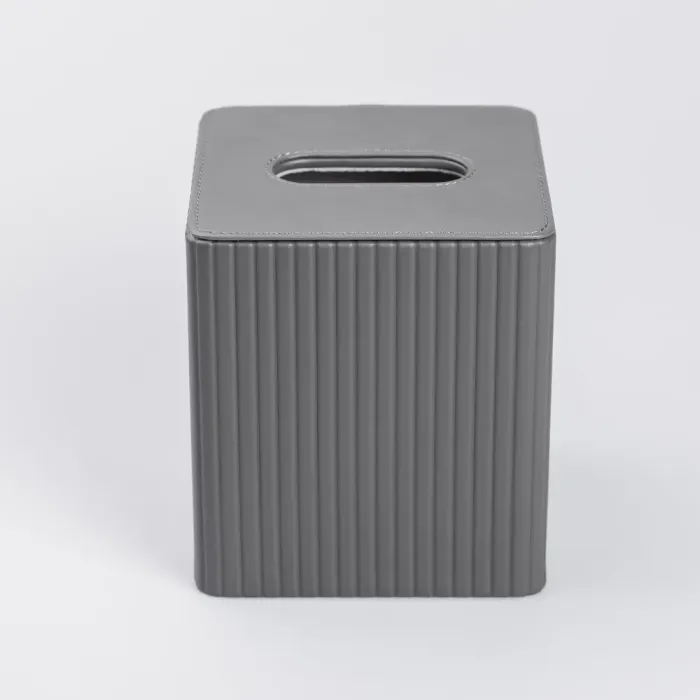 Салфетка из экокожи квадратная 13х13х14.5 см органайзер для салфеток на стол, Серый (HP-3-201G) - изображение 2