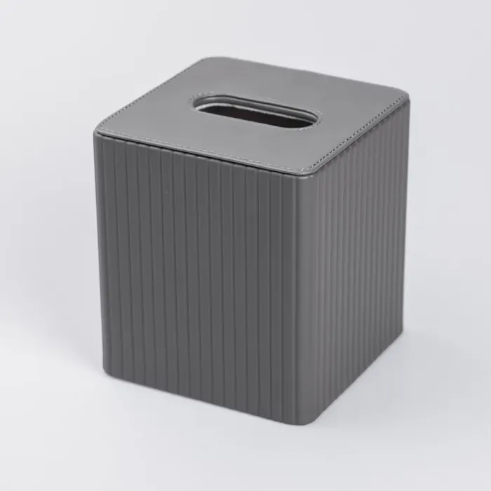 Салфетка из экокожи квадратная 13х13х14.5 см органайзер для салфеток на стол, Серый (HP-3-201G) - изображение 5