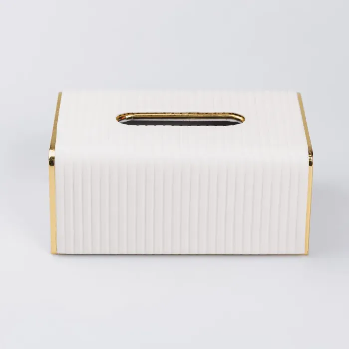 Серветниця з екошкіри прямокутна  21.5х13х9 см органайзер для серветок на стіл, Бежевий (HP-3-204BE) - зображення 2