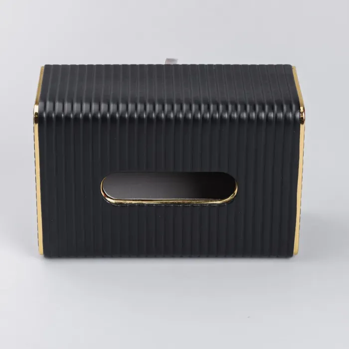 Салфетка из экокожи прямоугольная 21.5х13х9 см органайзер для салфеток на стол, Черный (HP-3-203B) - изображение 2