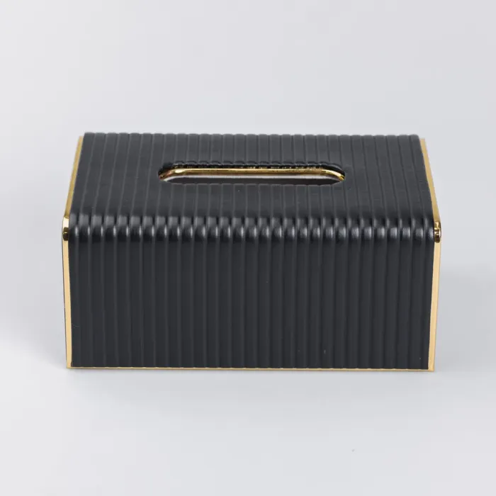 Салфетка из экокожи прямоугольная 21.5х13х9 см органайзер для салфеток на стол, Черный (HP-3-203B) - изображение 3