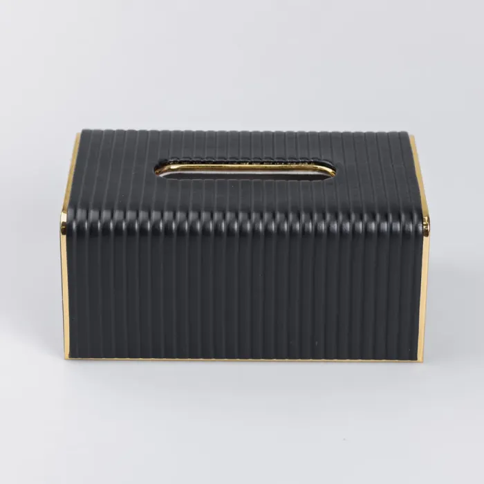 Салфетка из экокожи прямоугольная 21.5х13х9 см органайзер для салфеток на стол, Черный (HP-3-203B) - изображение 4