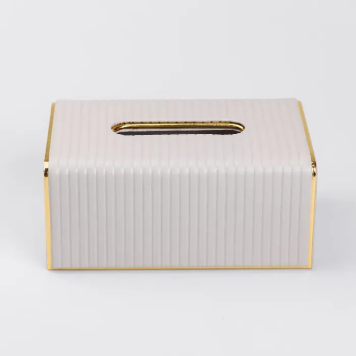 Салфетка из экокожи прямоугольная 21.5х13х9 см органайзер для салфеток на стол, Серый (HP-3-204G) - изображение 2