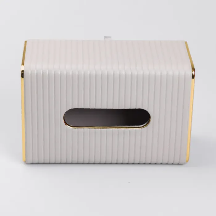 Салфетка из экокожи прямоугольная 21.5х13х9 см органайзер для салфеток на стол, Серый (HP-3-204G) - изображение 3