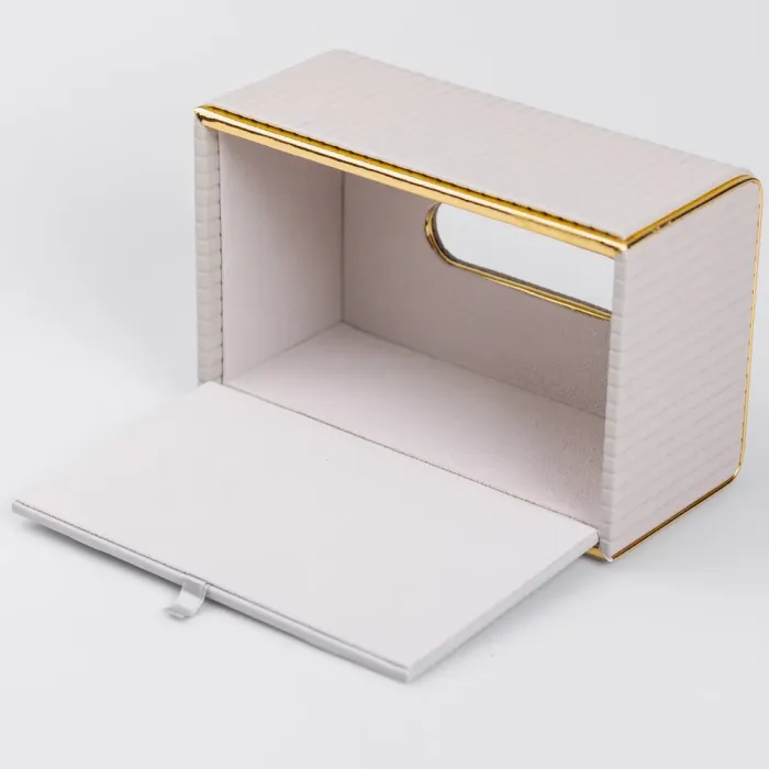 Салфетка из экокожи прямоугольная 21.5х13х9 см органайзер для салфеток на стол, Серый (HP-3-204G) - изображение 4