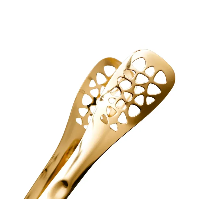 Щипці кухонні металеві 25×5 (см) кулінарні щипці для м'яса, риби, гриля кухарські щипці Золотистий HP-8-64 (HP-8-64) - изображение 2