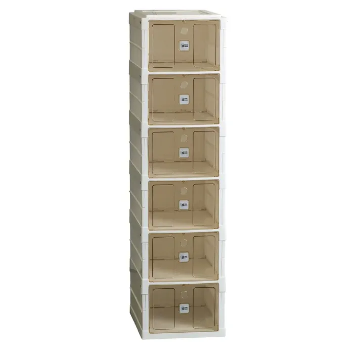 Шафа для взуття портативна пластикова 33 х 26 х 100 см на 6 полиць Біла (HPS658) - зображення 1