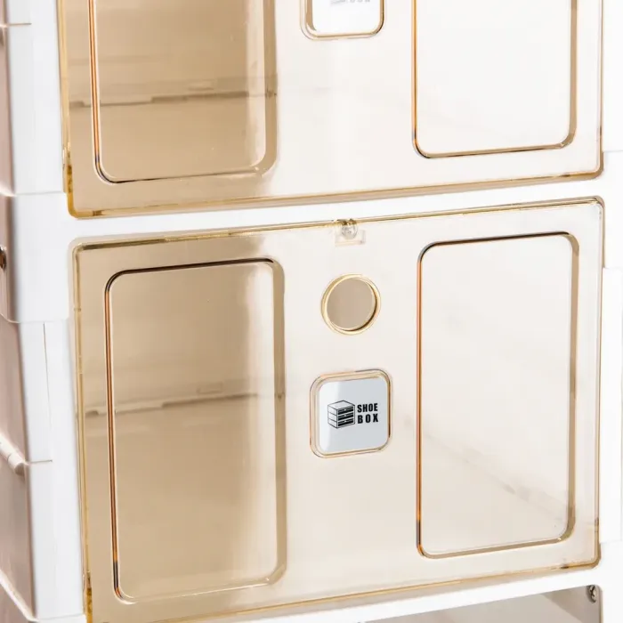 Шафа для взуття портативна пластикова 33 х 26 х 100 см на 6 полиць Біла (HPS658) - зображення 6