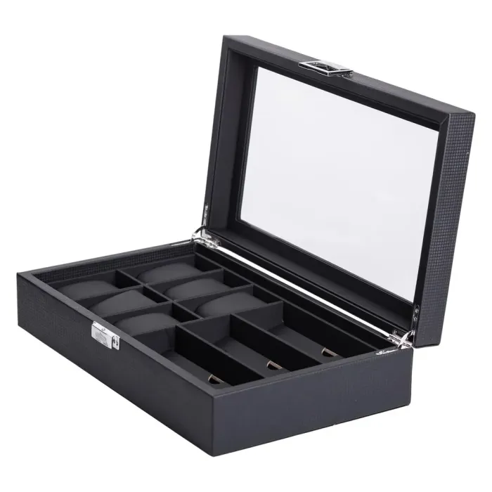 Скринька для зберігання наручного годинника з еко шкіри 35.5×21×9.5 см органайзер для окулярів та прикрас (HP-5-9) - зображення 1