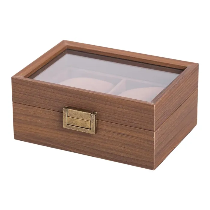 Дерев'яна скринька для наручного годинника 16.5×12×7.5 см на 2 відсіки (HP-5-10) - зображення 1