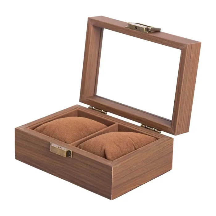 Дерев'яна скринька для наручного годинника 16.5×12×7.5 см на 2 відсіки (HP-5-10) - зображення 2