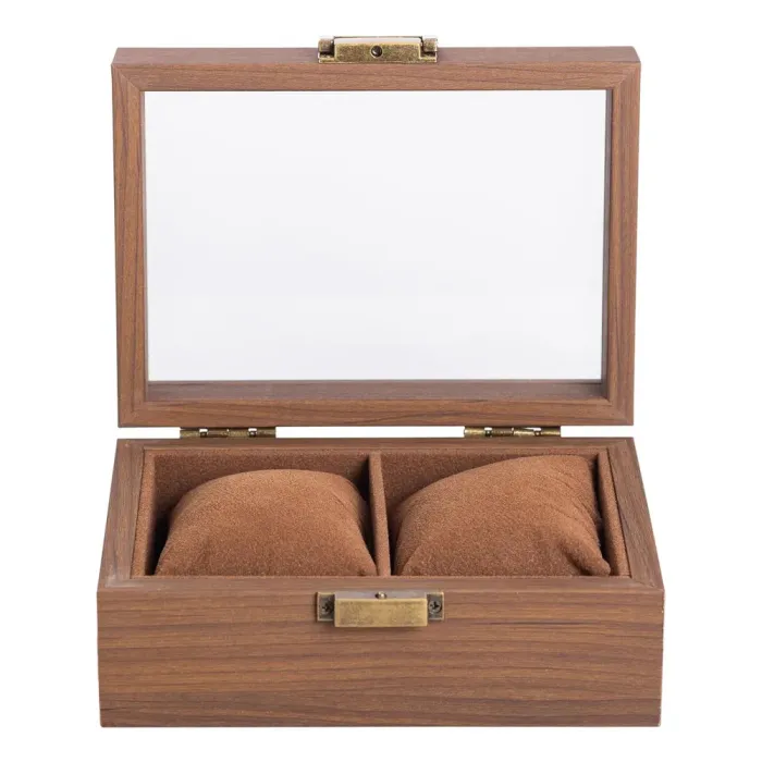 Дерев'яна скринька для наручного годинника 16.5×12×7.5 см на 2 відсіки (HP-5-10) - зображення 3