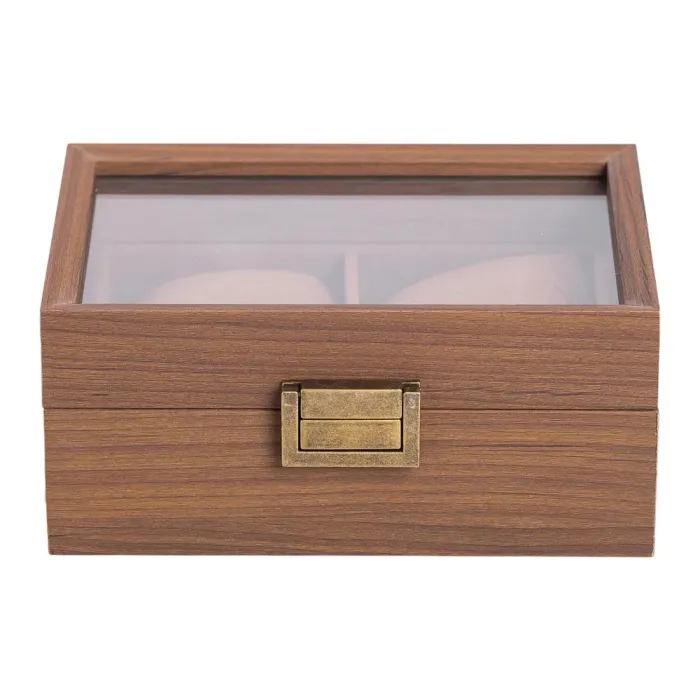 Дерев'яна скринька для наручного годинника 16.5×12×7.5 см на 2 відсіки (HP-5-10) - зображення 5