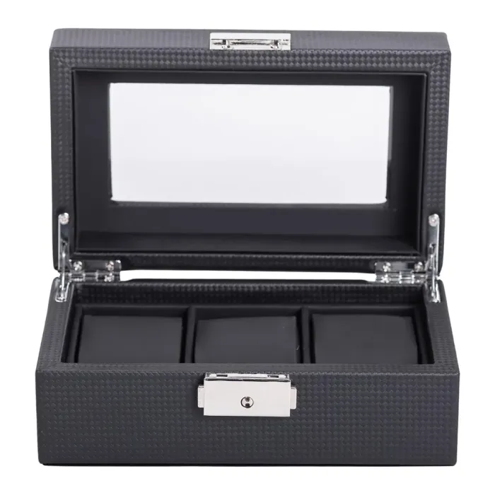 Скринька для наручного годинника 19×11.5×8 см дерев'яна на 3 відсіки (HP-5-7) - зображення 3