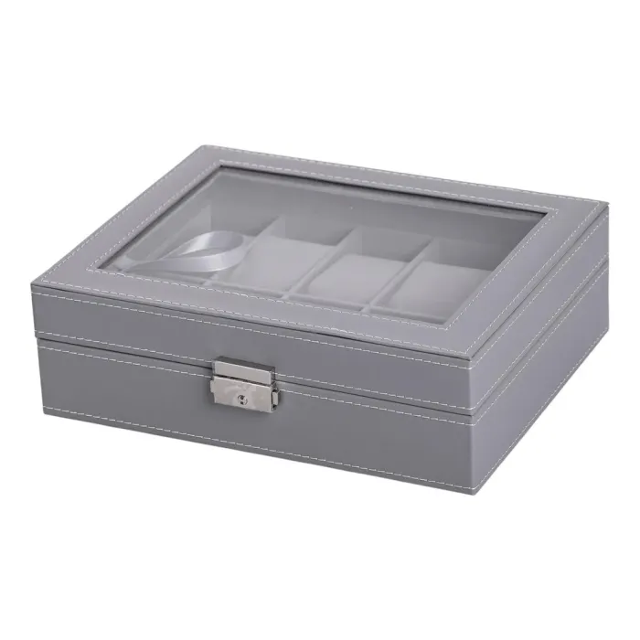 Скринька для наручного годинника 26.5×20×8 см з еко шкіри на 10 відсіків (HP-5-4) - зображення 1