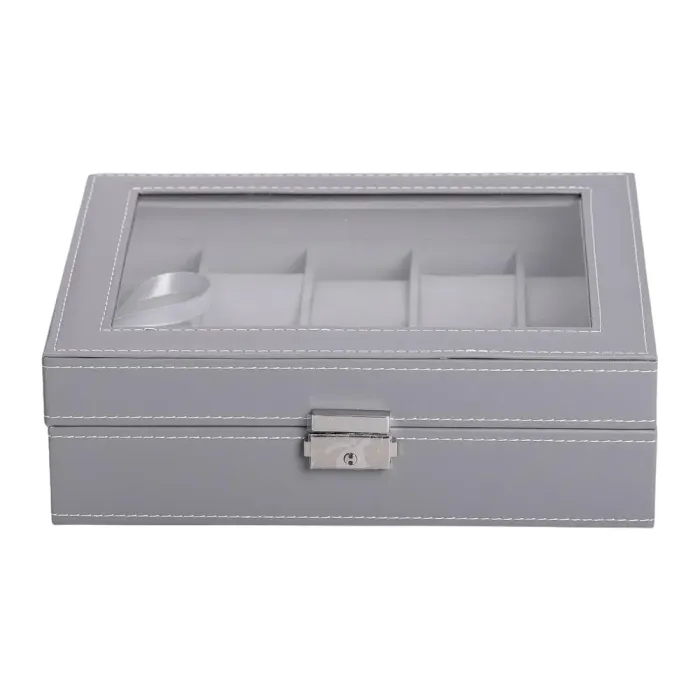 Скринька для наручного годинника 26.5×20×8 см з еко шкіри на 10 відсіків (HP-5-4) - зображення 2