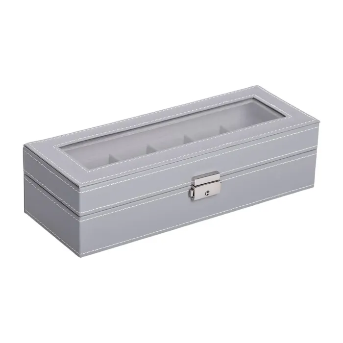 Скринька для наручного годинника 30×11×8 см з еко шкіри на 6 відсіків (HP-5-3) - зображення 1