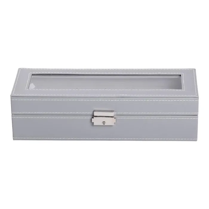 Скринька для наручного годинника 30×11×8 см з еко шкіри на 6 відсіків (HP-5-3) - зображення 2