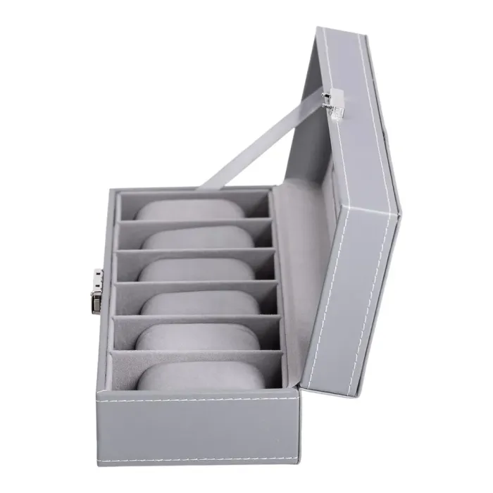 Скринька для наручного годинника 30×11×8 см з еко шкіри на 6 відсіків (HP-5-3) - зображення 5