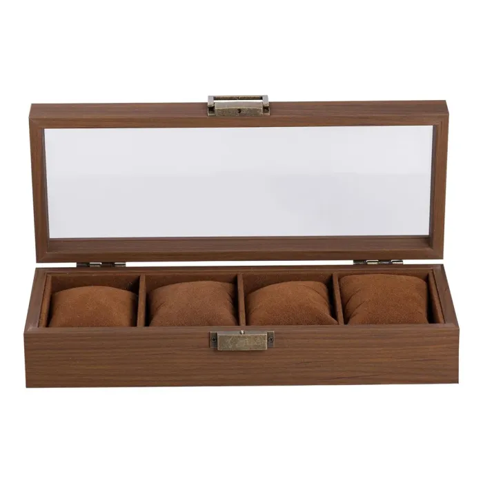 Скринька для наручних годинників 31×12×7.5 см дерев'яна на 4 відсіка (HP-5-13) - зображення 2