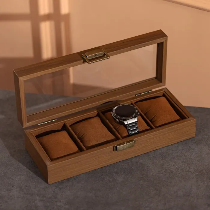 Скринька для наручних годинників 31×12×7.5 см дерев'яна на 4 відсіка (HP-5-13) - зображення 6