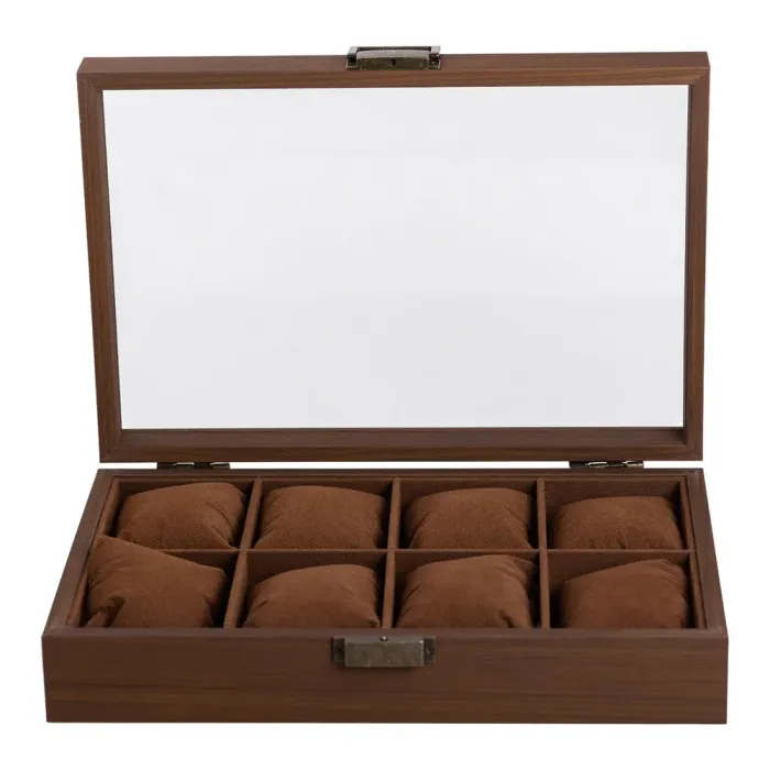 Скринька для наручних годинників 31×21×8.7 см дерев'яна на 8 відсіків (HP-5-12) - зображення 2